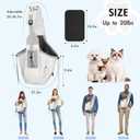 Dog Carrier Sling, Dog Carriers for Small Dogs & Cats with Pockets, Puppy Carrier Sling 20 lbs Machine Washable, Adjustable Shoulder Strap, Hands Free for Family Outdoor Use (Grey, 13.3"L x 8"W x 30"H)