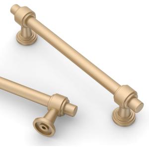 Asidrama 10 Pack 5 Inch(128mm) Champagne Gold Cabinet pulls Kitchen Cabinet Handles, Cabinet Pulls Kitchen Cabinet Hardware for Cupboard Drawer Pulls (5" Hole Center)