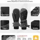 Winter Ski Mittens for Men Women Cold Weather- Warm Snow Mitts Gloves Waterproof & Windproof for Snowboard Snow Sports (Small-Medium, Gray)