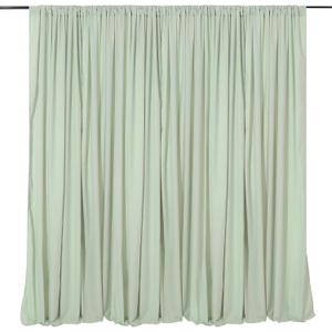Pea Green Backdrop Curtains 30ftx10ft Garden Polyester Photo Drapes | Soft Wrinkle Free Backdrop Drapes with Rod Pocket for Parties Spring Events and Outdoor Celebrations 6 Panels 5ftx10ft