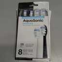 AquaSonic Genuine Duo PRO 8-Pack Replacement Brush Heads - Upgraded Proflex Brush Heads for Improved Plaque Removal - ADA Accepted - Genuine AquaSonic