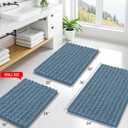Smiry Bathroom Rugs Mat 44x24, Extra Soft Absorbent Chenille Bath Rugs, Non Slip Rubber Backing Machine Washable Quick Dry Bath Mats for Bathroom Floor, Tub, Shower, Home Accessories, Grayish Blue