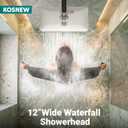 KOSNEW® 12" XXL Rainfall Shower Head with Handheld Combo Set, NickelBrushed