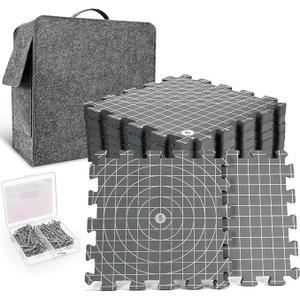 Yrangee Blocking Mats for Knitting, Extra Thick Crochet Blocking Boards with Grids for Needlepoint or Crochet,9 Pack Knitting Mats with 10 Knitting Blockers, 150 T-Pins and Storage Bag