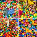Hovenlay Ball Pit Balls Phthalate Free BPA Free Crush Proof Plastic - 7 Bright Colors in Reusable Play Toys for Kids with Storage Bag
