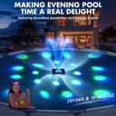 Solar Pool Fountain with Light Show,2026 Upgraded Large Solar Pool Water Fountain,Floating Pool Fountains for Above Ground Pool,Solar Floating Fountains Pump for Pool Pond-1PK(Dark Blue)