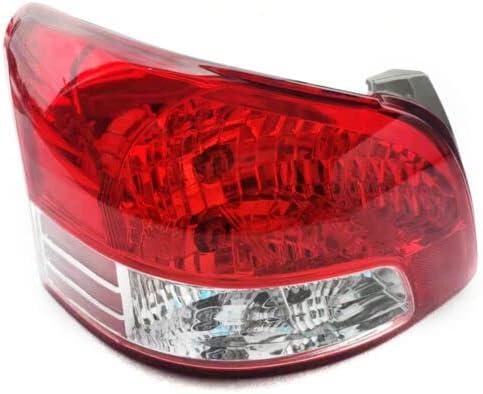 PIAOYUE- For 2007 2008 2009 2010 2011 2012 Toyota Yaris Halogen Tail Light Tail Lamp Left Driver Side Chrome Housing Clear and Red Lens