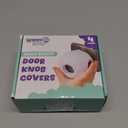 Child Safety Door Knob Cover (4 Pack) Hard-to-Remove Dual-Lock Door Handle Covers for Kids - Reusable Baby Proof Door Knob Locks - Installs Easily, No Tools Needed (White)