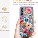CCFUNCASE Compatible for Samsung Galaxy S24 / S25 Case Clear Cute for Women - Rugged Phone Cases Funda Protector Cover Skin (Pink Floral Colorful Flowers)