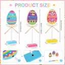 3 PCS Colorful Easter Table Decorations Easter Decorations for Home Religious Decorations Spring Decorations for Home Wooden Easter Eggs for Easter Day Home Farmhouse Kitchen Decorations