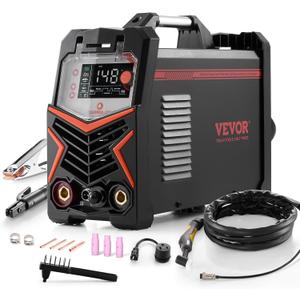 VEVOR TIG Welder, 205A 3-In-1 Welding Machine (Large LED Display)- DC TIG/DC Pulse TIG/MMA(Stick), 110&220V Dual Voltage Electric Welder with IGBT Inverter High-Frequency Start