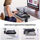 Klearlook Upgraded Adjustable Keyboard Tray for Above Desk & Under Desk Use - Ergonomic Sit-Stand Keyboard Riser with 360 Rotation, 24.4"x10" Keyboard Stand with Wrist Rest & Storage Drawer - Black