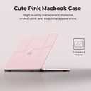 EooCoo Compatible with MacBook Air 13 inch Case M5 2026-2022 M4 M3 M2 Model A3449 A3240 A3113 A2681, Mac Air 13.6 inch Hard Shell & Keyboard Cover & Screen Film & Type-C, Crystal Pink