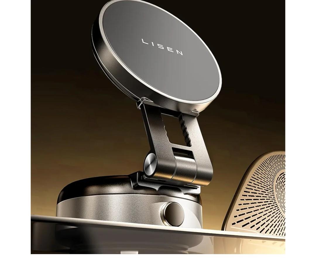 LISEN for iPhone 17 Portable Electric Vacuum Suction Phone Holder for Car MagSafe, Magnetic Phone Holder for Car Suction Cup Phone Mount Foldable for iPhone 17 Pro Max Air /16/15/14/13/12 Kits