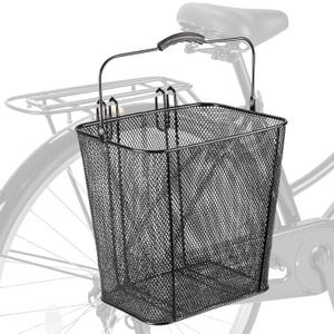 CXWXC Pannier Bike Basket with Handle - Detachable Rear Wire Baskets, Small