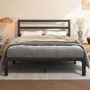 Queen Metal Platform Bed Frame with Headboard, Stable & Noiseless, Black
Queen Size Bed Frame, Underbed Storage Space, Strong Metal Slats Support, Easy Assembly, No Box Spring Needed
