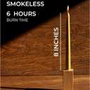 CANDWAX 8 inch Gold Taper Candles Set of 4 - Christmas Candles Taper Dripless - Tall Candles Long Burning Fragrance-Free - Gold Candlesticks