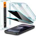 Spigen Tempered Glass Screen Protector [GlasTR EZ FIT - Privacy] Designed for iPhone 16 / iPhone 15 [2Pack]