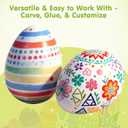 BESTOYARD 2Pcs 8-Inch White Craft Foam Eggs for DIY Polystyrene Decorations, Painting, School Projects, and Festival Crafts (7.87 x 5.11 x 5.11 inch)