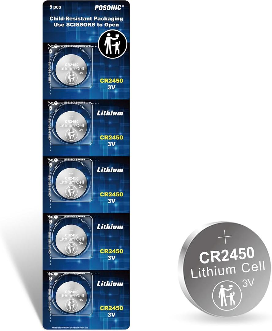 PGSONIC CR2450 3V Lithium Battery (5pcs)