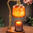 3-in-1 Candle Warmer Lamp with Timer Dimmable, Himalayan Salt Lamp & Passive Diffuser, Gifts for Women, House Warming Gifts New Home Decor, Wax Melt Warmer for Jar Candles (Gold)