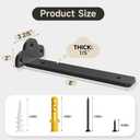 LuckIn 6 Pack Floating Shelf Brackets, Heavy Duty Floating Shelf Bracket 8 Inch Long, Black Hidden Metal L Brackets for Wall Shelves Support DIY(1/5 Inch Thicked) and 130 lb. Load Capacity