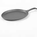 HAWOK Cast Iron Fajita Plate Sizzler Pan Set with Bamboo Tray and Handle Holder, Set of 4, Pre-seasoned Cast Iron Skillet with Bamboo Base and Handle Cover