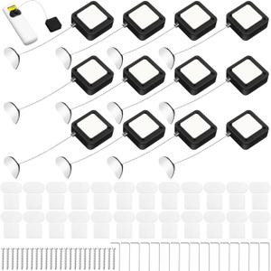 Mimorou 9 Pcs 6.5 ft Retractable Security Cable Lock with Double Sided Adhesive and Screws TV Remote Control Tether Cord Leash Anti Lost Rope Security Lanyard Lock for TV Tablets Showroom