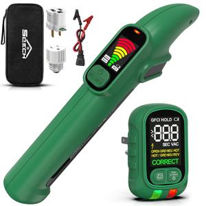 SQECH Circuit Breaker Finder Tool GFCI Outlet Tester Kit with LCD Screen | Digital Electrical Circuit Tracer for 90-135V Wiring Checker NCV Detector with 3 Adapters Storage Bag Batteries Screwdriver