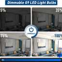 G9 Dimmable LED Light Bulb 3W Daylight White 6000K,40W 60W Halogen Equivalent, G9 Bulb 350 LM AC 120V for Chandelier Wall Pendant Ceiling Lighting Lamps No-Flicke,10-Pack