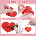 4 x 24 Pcs Blank Acrylic Heart Ornaments Mirror Valentine,Red | With Hole for Hanging, DIY Gift Tags, Name Cards Table Setting, Wedding Craft Pendants, Party Decor Versatile
