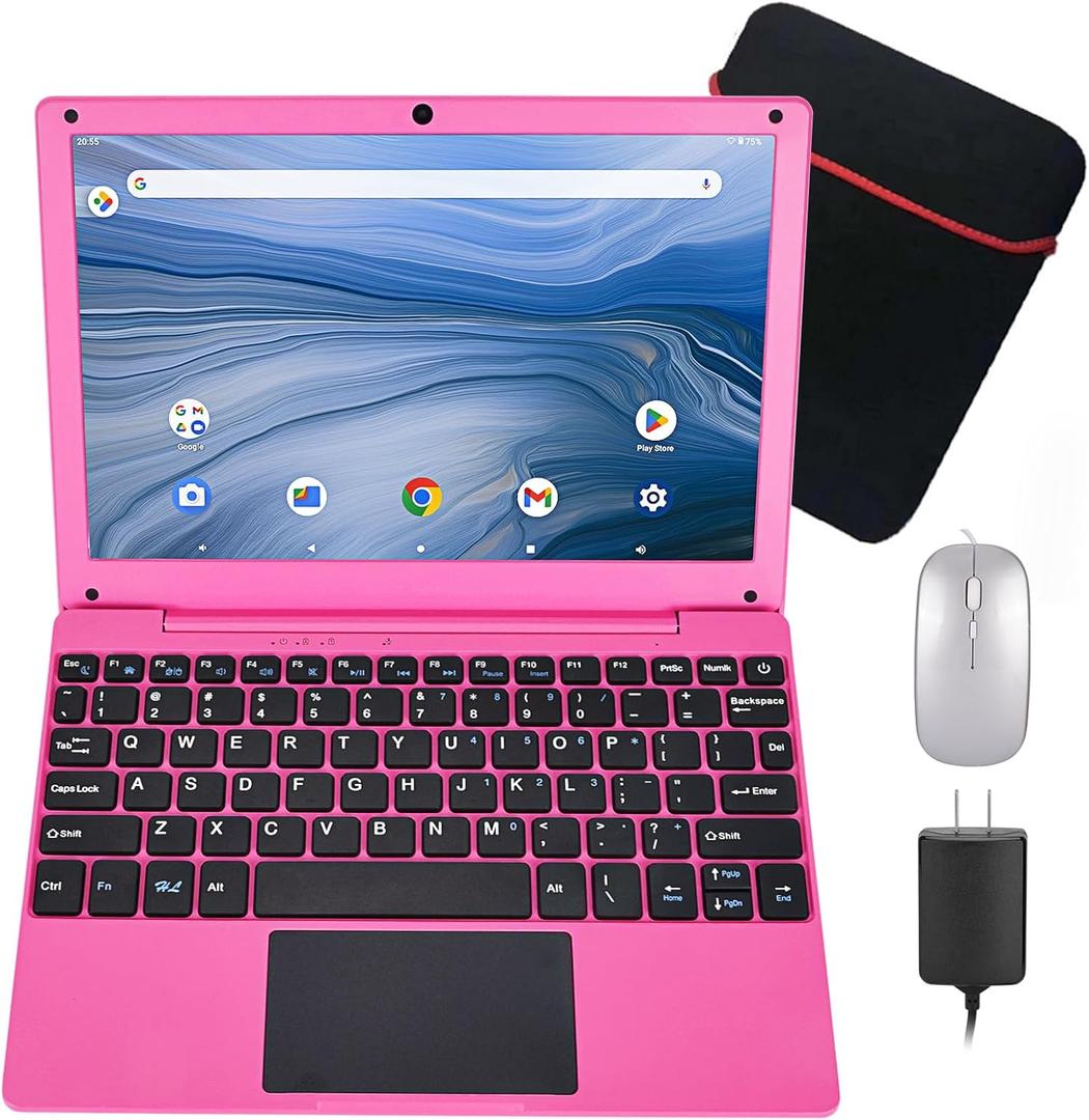 10.1Inch Laptop,Quad-Core Processor with Android 12.0 OS,2GB RAM,64GB EMMC,Built-in Camera, WiFi,USB Interface,Tpye-C Charging for Learning and Entertainment (Pink 2GB+64GB) 10.1Inch Laptop,Quad-Core Processor with Android 12.0 OS,2GB RAM,64GB EMMC,Built-in Camera, WiFi,USB Interface,Tpye-C Charging for Learning and Entertainment (Pink 2GB+64GB)