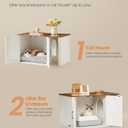 Feandrea Litter Box Enclosure, Modern Cat Litter Box Furniture Hidden, Front Entry, Double Doors, Handles, Cat House, Side End Table, 33.5 x 19 x 19.5 Inches, Honey Brown and Rustic White UPCL012K01
