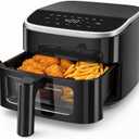 OLIXIS 4QT Air Fryer with Visible Window, 1500W Digital Touchscreen Air Fryer with 8 Presets, Auto Shut Off & Nonstick Dishwasher Safe Basket, 60-Min Timer, Max 400°F