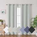 Aiyufeng 100% Blackout Light Green Curtains 72 inch Long 2 Panels for Bedroom, Green Blackout Curtains Thermal Insulated Draperies, Full Light Blocking Panels for Nursery (2x40Wx72L, Grommets)