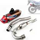 JFG RACING Full Slip On Exhaust Muffler - Complete Exhaust System For For CRF230F 2003 2004 2005 2006 2007 2008 2009 2010 2011 2012 2013, Titanium