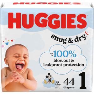 Huggies Size 1 Diapers, Snug & Dry Newborn Diapers, Size 1 (8-14 lbs), 44 Count
