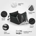 Amazon Basics Dog Car Seat, Pet Booster for Small-Medium Dogs with Leash & Washable Cover, Black