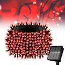 Solar String Lights for Outside, 39Ft 100 LED Solar String Lights Outdoor with 8 ModesSolar Lights for Outside Waterproof for Yard, Fence,Balcony, Party,Christmas Tree Decorations (Red)
