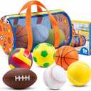 Sports Balls for Toddlers 1-3, 6 Piece Soft Sports Balls with Foam Soccer, Basketball, Football, Baseball, Tennis & Volleyball - Toddler Boys & Girls Ball Toy Gift