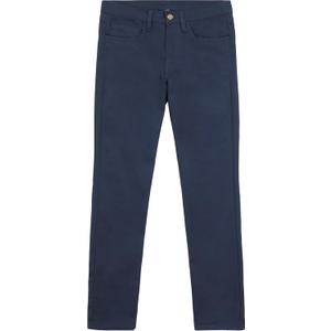 Nautica Boys' School Uniform Twill Chino Khaki Pants, Flat Front, Comfortable Waistband with Zip Closure & Stretch (14, Navy 5-pocket)
