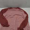 Zengjo Raglan Shirt Men Long Sleeve Colorblock Baseball Tee Casual Knit Jersey Top (Heather Maroon/ Burgundy, L)