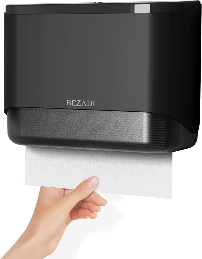 Paper Towel Dispenser,Large Capacity Wall Mount Tissue Dispensers with Smart Lock, Used for Kitchen and Bathroom 200+ Sheets Toilet Paper Holders Black