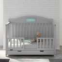 Storkcraft & Graco Toddler Safety Guardrail with Slats (Pebble Gray) – GREENGUARD Gold Certified, Converts Compatible Storkcraft & Graco Crib to Toddler Bed, Each Guardrail Sold Individually
