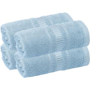 Melissa Linen, Fingertip Towels 4 Pack, 100% Turkish Cotton, Small Hand Towels for Body and Face, 12 x 18 in, Soft and Absorbent, Quick Dry, (Ocean Blue Fingertip Towels)
