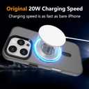 JKSML for iPhone 16 Pro Case with MagSafe Compatibility, Supports Magnetic Charging, Military Grade Drop Protection, Not Yellowing, Slim Translucent Matte Anti-Fingerprint Shockproof Cover, Black