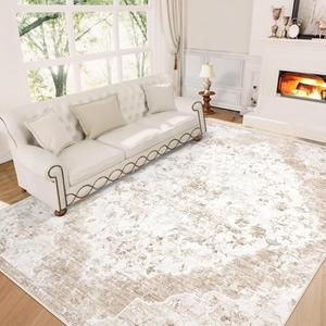 60"x84" Area Rugs for Living Room: Washable Vintage Rug Indoor Soft Non-Slip Distressed Carpet for Bedroom Dining Room Nursery Home Office (Vintage Beige, 60" x 84")