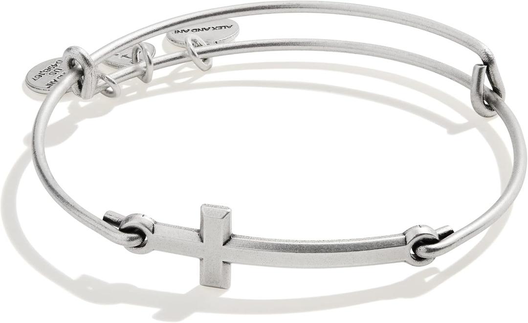 Alex and Ani Spiritual Armor Cross Inline Charm Bangle
