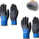 toolant 2 Pairs Winter Work Gloves for Men & Women, 3/ 4 Waterproof Freezer Gloves with Dual-Layer Latex Coating, Thermal Insulated for Cold Weather, Grip, Touchscreen, S, Blue