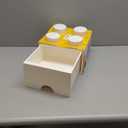 LEGO Brick Drawer, 4 Knobs, 1 Drawer, Stackable Storage Box, White